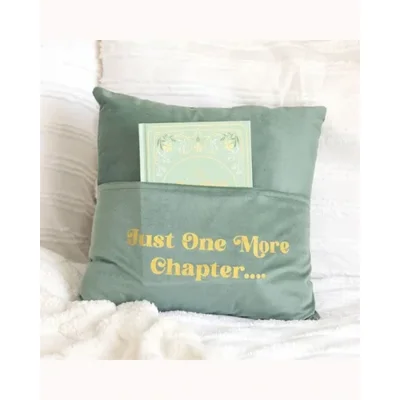 Just One More Chapter Cushion with Book Pocket
