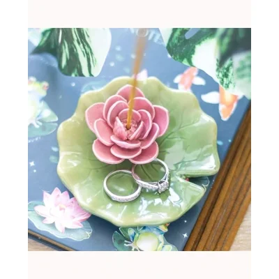 Lily Pad Trinket Dish and Incense Stick Holder