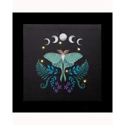 Luna Moth Light Up Canvas Plaque