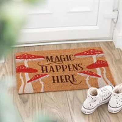 Natural Magic Happens Here Mushroom Doormat
