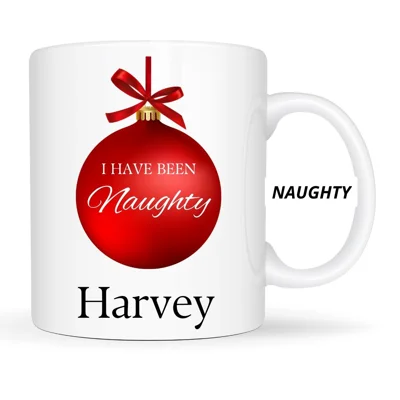naughty Personalised Christmas Mug