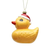 Christmas Duck Glass Hanging Deco..