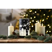 Black Glass Tealight Holder with ..