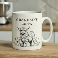 Personalised Black Highland Cow Mug