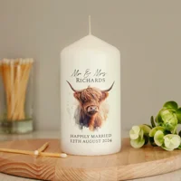 Personalised Highland Cow Pillar ..
