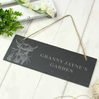 Personalised Highland Cow Slate S..