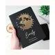 Personalised Moon & Stars Black Hardback Notebook