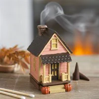 Pink House Incense Cone Burner wi..