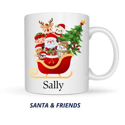 santa & friends Personalised Christmas Mug