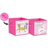 Set of 2 Pink Storage Cubes