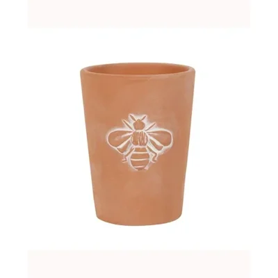 Small Terracotta Single Bee Motif Plant Pot