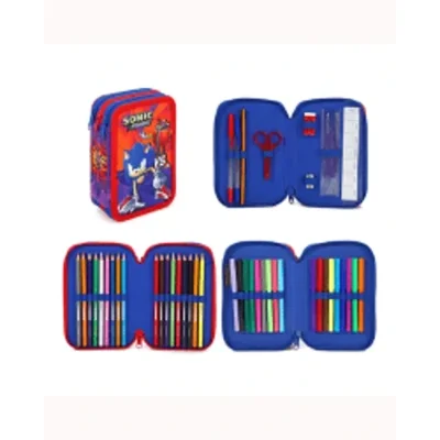 Sonic Filled 3 Zip Pencil Case