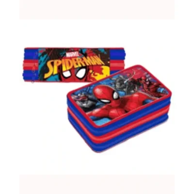 Spiderman Filled 3 Zipped Pencil Case