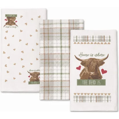 Tea Towel 3pk - Highland Cow