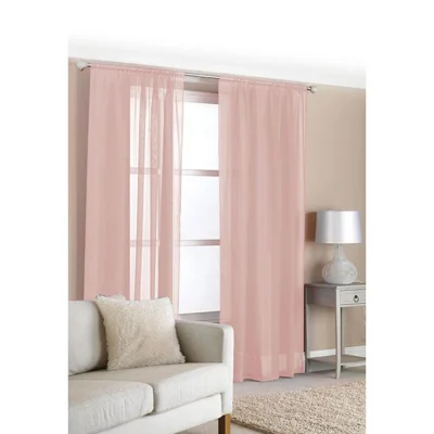 Top Voile Curtain Panels Pk2 - Blush