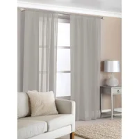 Top Voile Curtain Panels Pk2 - Grey
