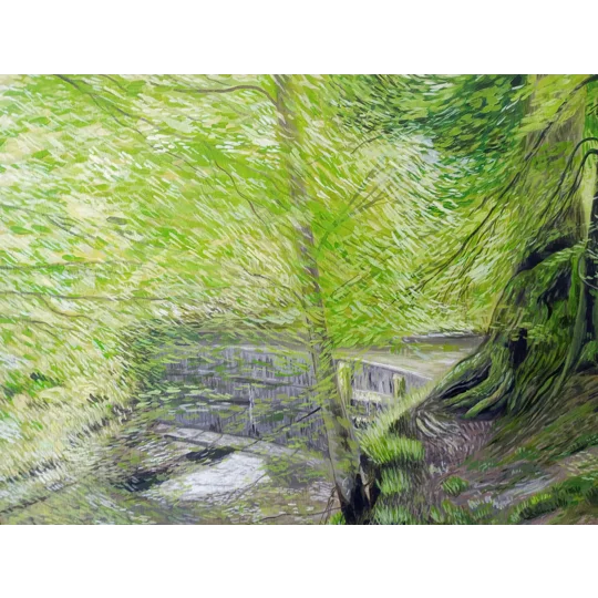 Aqueduct - Original Oil Landscape Painting on Wood