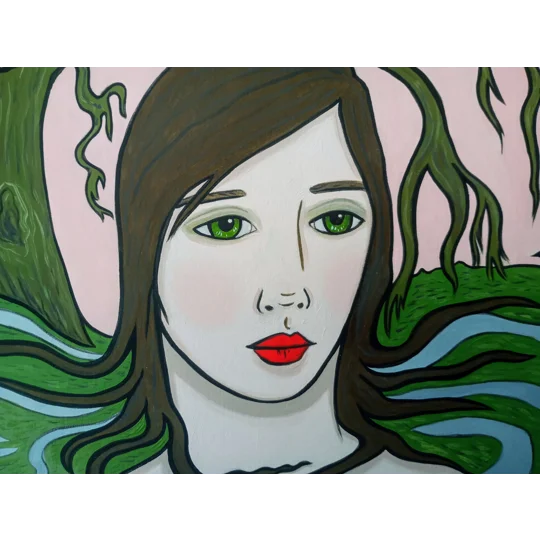 Forest Mist - Original Oil Surreal Portrait Painting on Artboard
