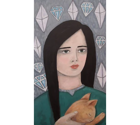 Gemstones & Cat - Giclee Print