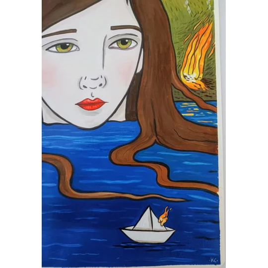 Origami - Original Oil Painting on Paper