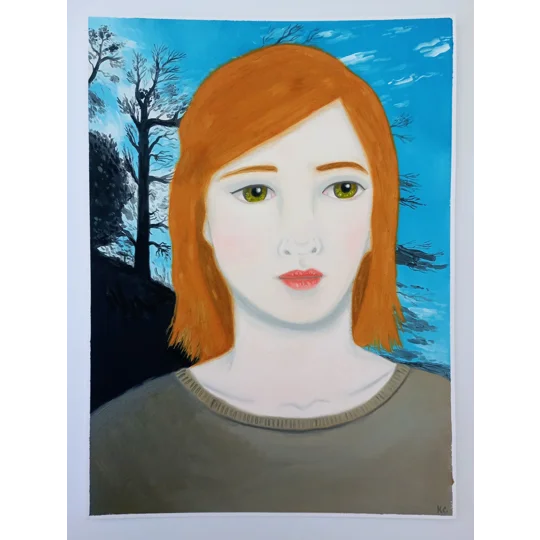 Black Trees - Original Oil Painting on Paper