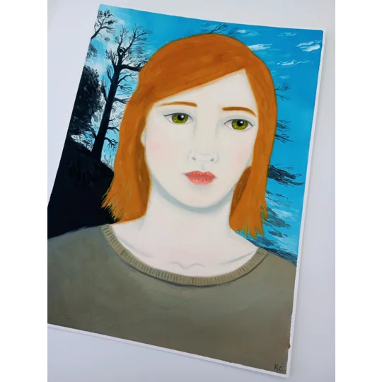 Black Trees - Original Oil Painting on Paper