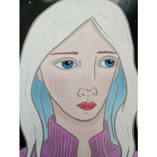 Nebula - Original Surreal Oil Portrait Painting on Paper