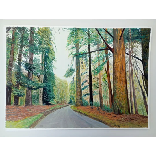 New Forest Road - Original Oil Landscape Painting on Paper