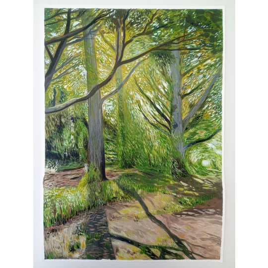 Forest #2 - Original Oil Landscape Painting on Paper