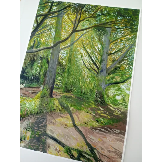Forest #2 - Original Oil Landscape Painting on Paper