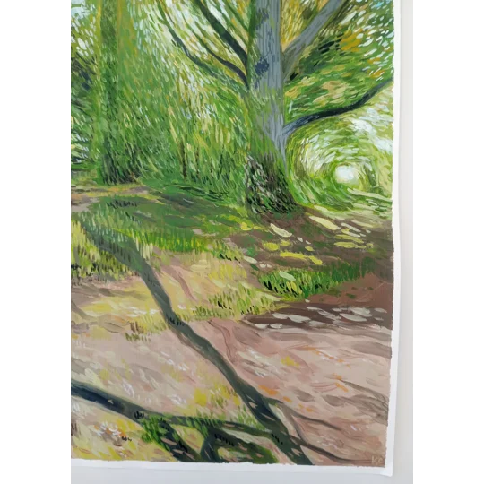 Forest #2 - Original Oil Landscape Painting on Paper