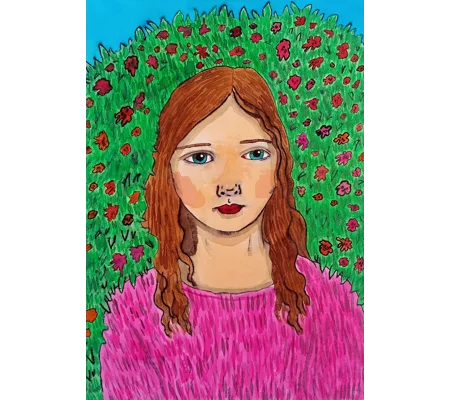 Colourful Garden - Original Watercolour In Portrait Painting on Artboard