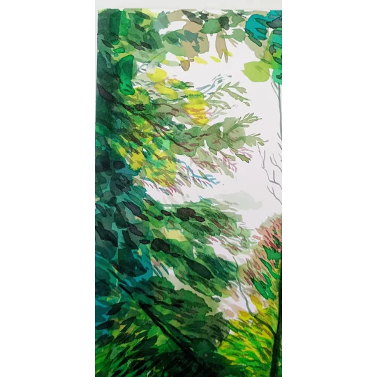 Verdant Forest - Original Watercolour Ink Landscape Painting