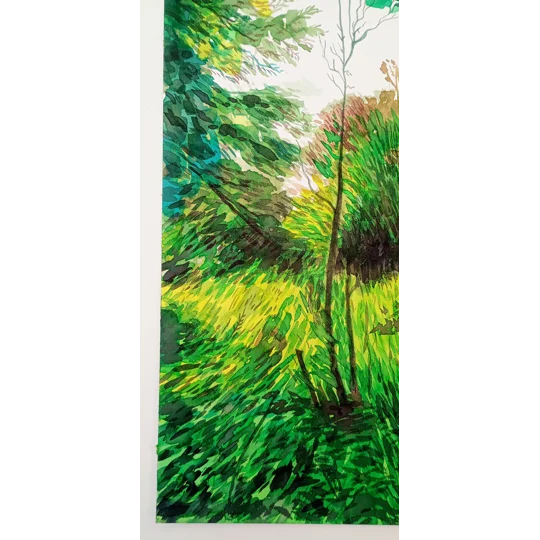 Verdant Forest - Original Watercolour Ink Landscape Painting