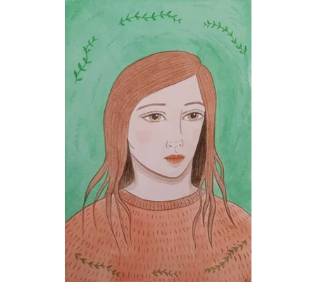 Autumn - Original Watercolour Portrait Painting on Paper