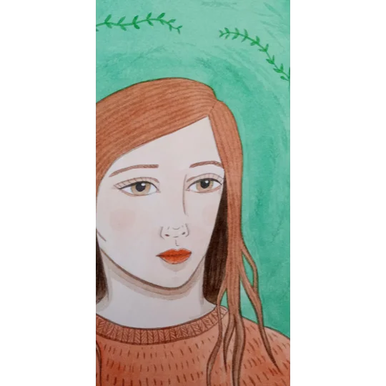 Autumn - Original Watercolour Portrait Painting on Paper