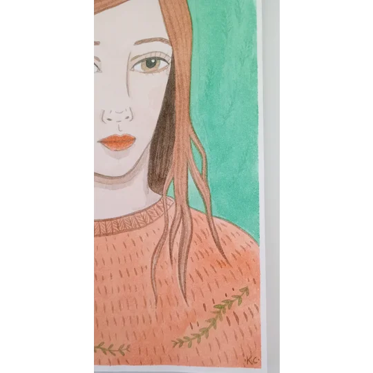 Autumn - Original Watercolour Portrait Painting on Paper