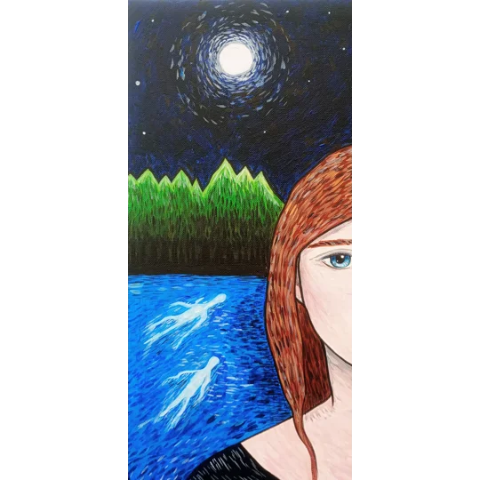 In The Water 2 - Original Acrylic Painting on Canvas Board