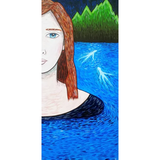 In The Water 2 - Original Acrylic Painting on Canvas Board
