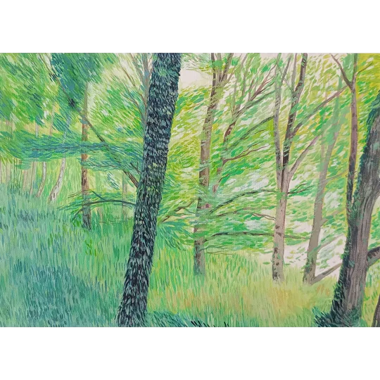 Original oil woodland landscape painting on canvas