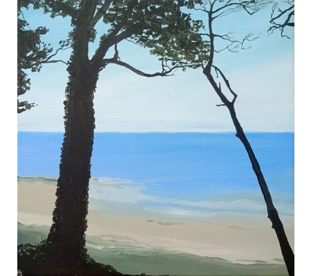 Beach Trees - Original Acrylic Landscape Painting on Canvas