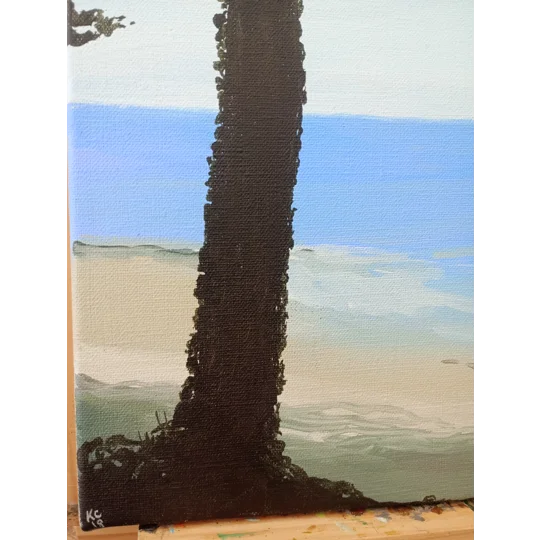 Beach Trees - Original Acrylic Landscape Painting on Canvas