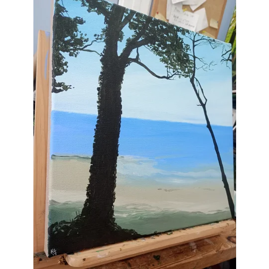 Beach Trees - Original Acrylic Landscape Painting on Canvas