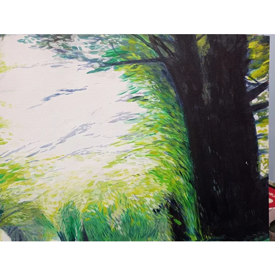 Bright Lane #2 - Original Acrylic Painting on Canvas Board