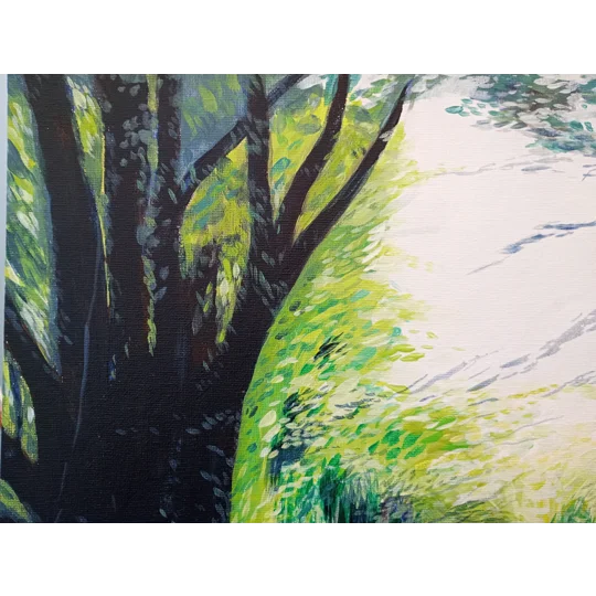 Bright Lane #2 - Original Acrylic Painting on Canvas Board