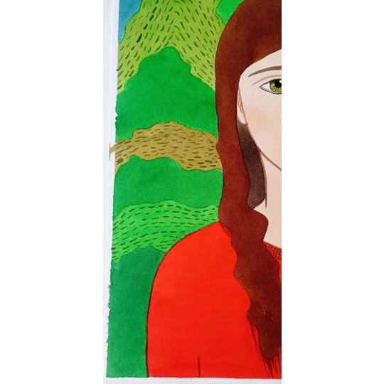 Portrait in a Landscape - Original Watercolour Ink Painting on Paper