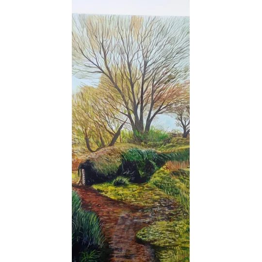 Water Meadows - Original Acrylic Landscape Painting on Canvas Board