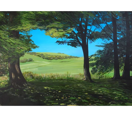 Countryside - Original Acrylic Landscape Painting on Paper