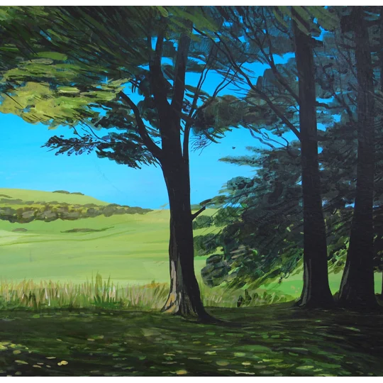 Countryside - Original Acrylic Landscape Painting on Paper