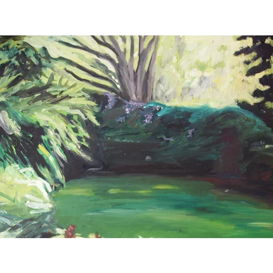 Luminous Garden - Original Oil Landscape Painting on Board